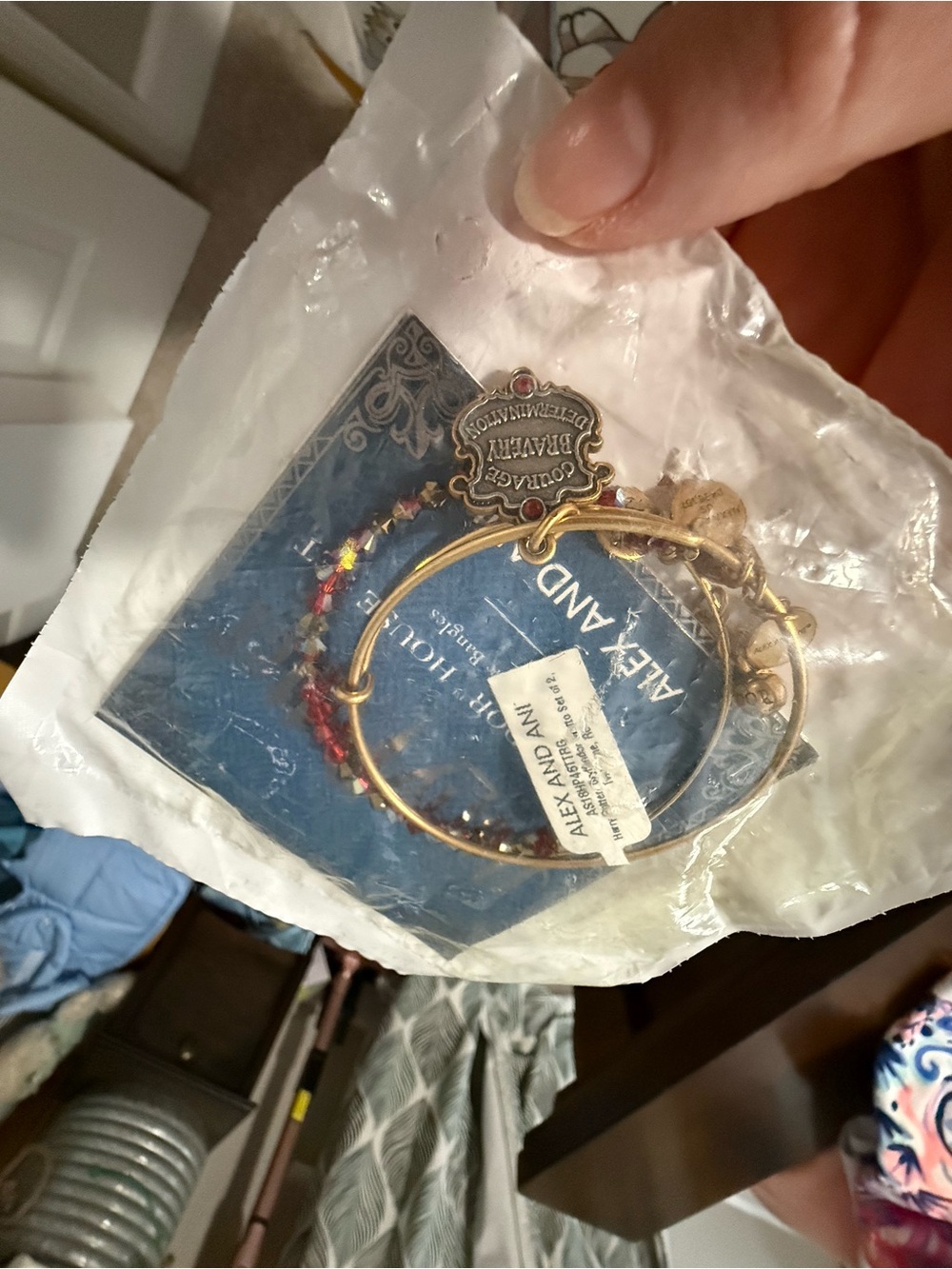 Alex and Ani HP Gryfindor Bracelet Set with Red Bead Accent